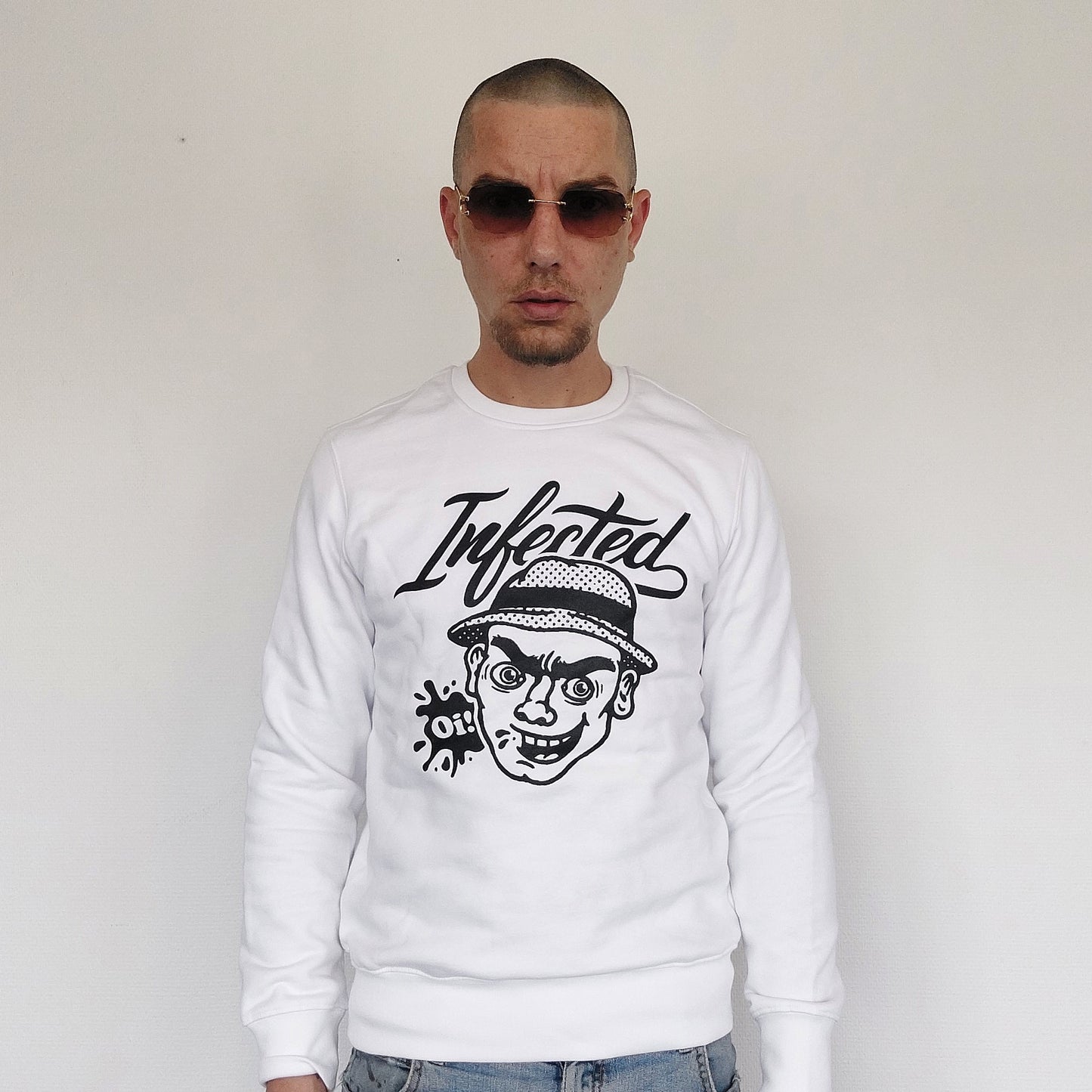 Crewneck INFECTED X Don Leon - Oi Steen! (zwarte print)