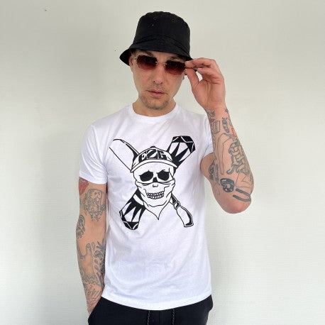 T-Shirt EZG Skull Wit (XS, XL, XXL, XXXL)