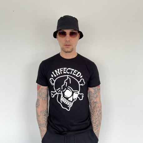 T-Shirt Infected Skull Zwart