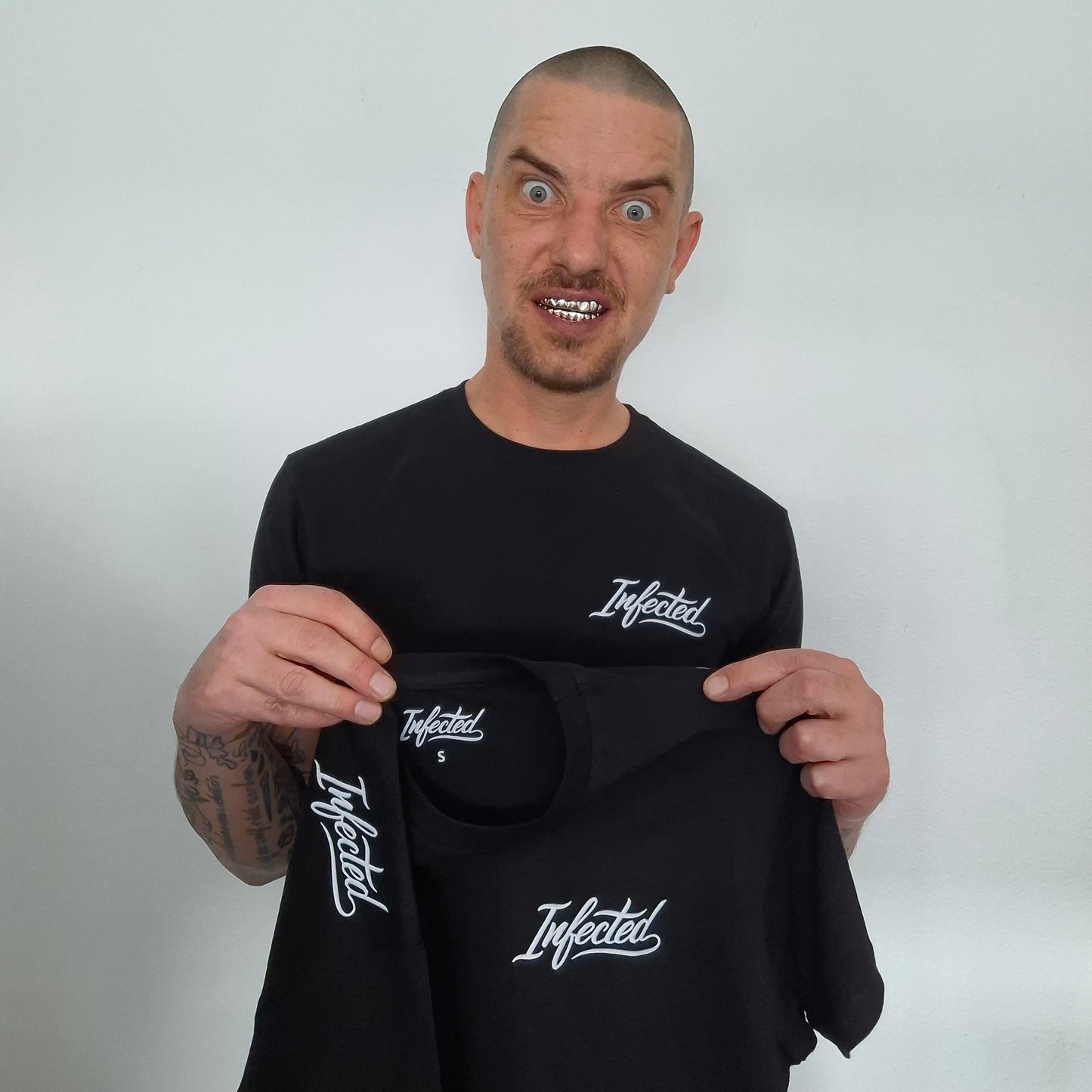 T-Shirt Infected Borduring Print Casual