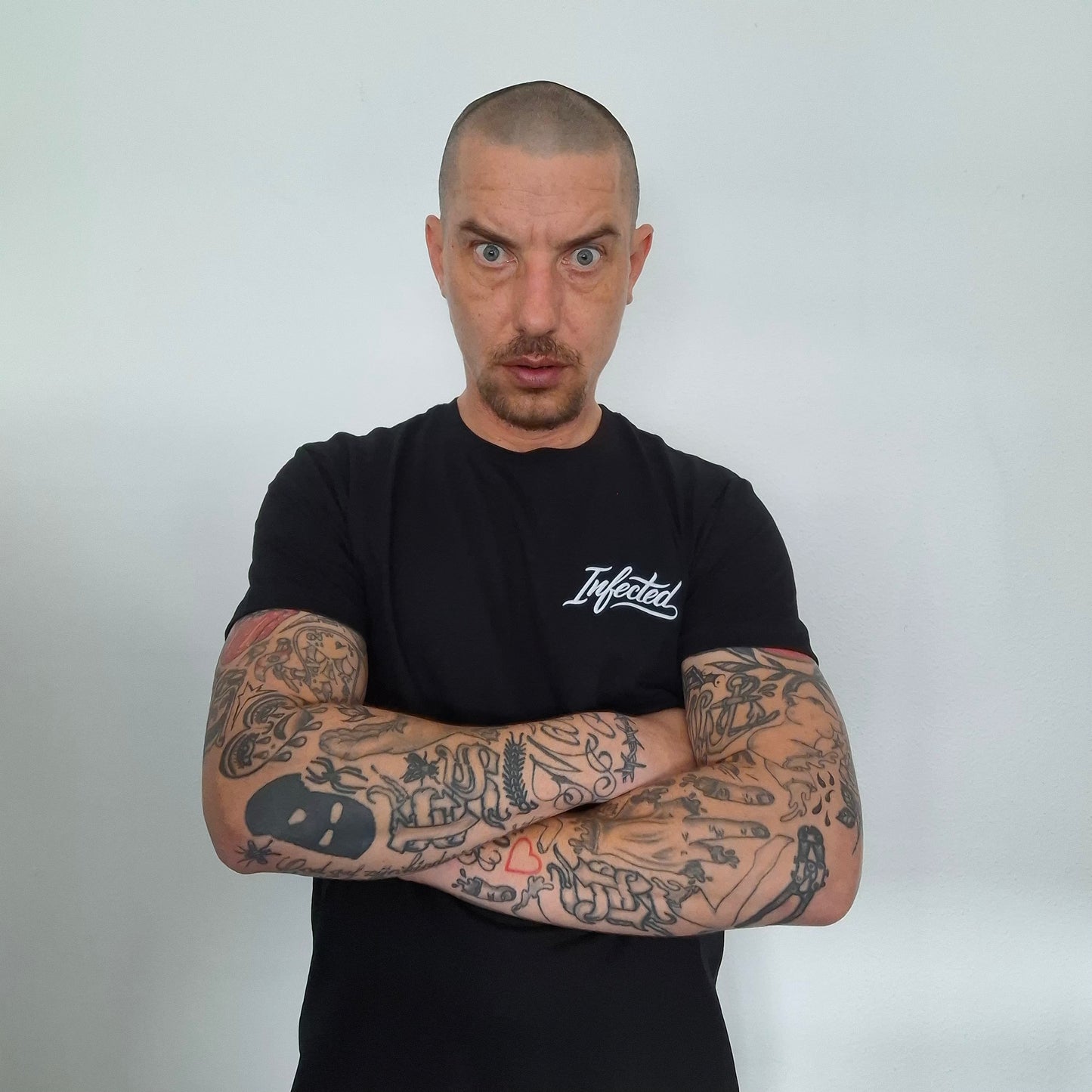 T-Shirt Infected Borduring Print Casual