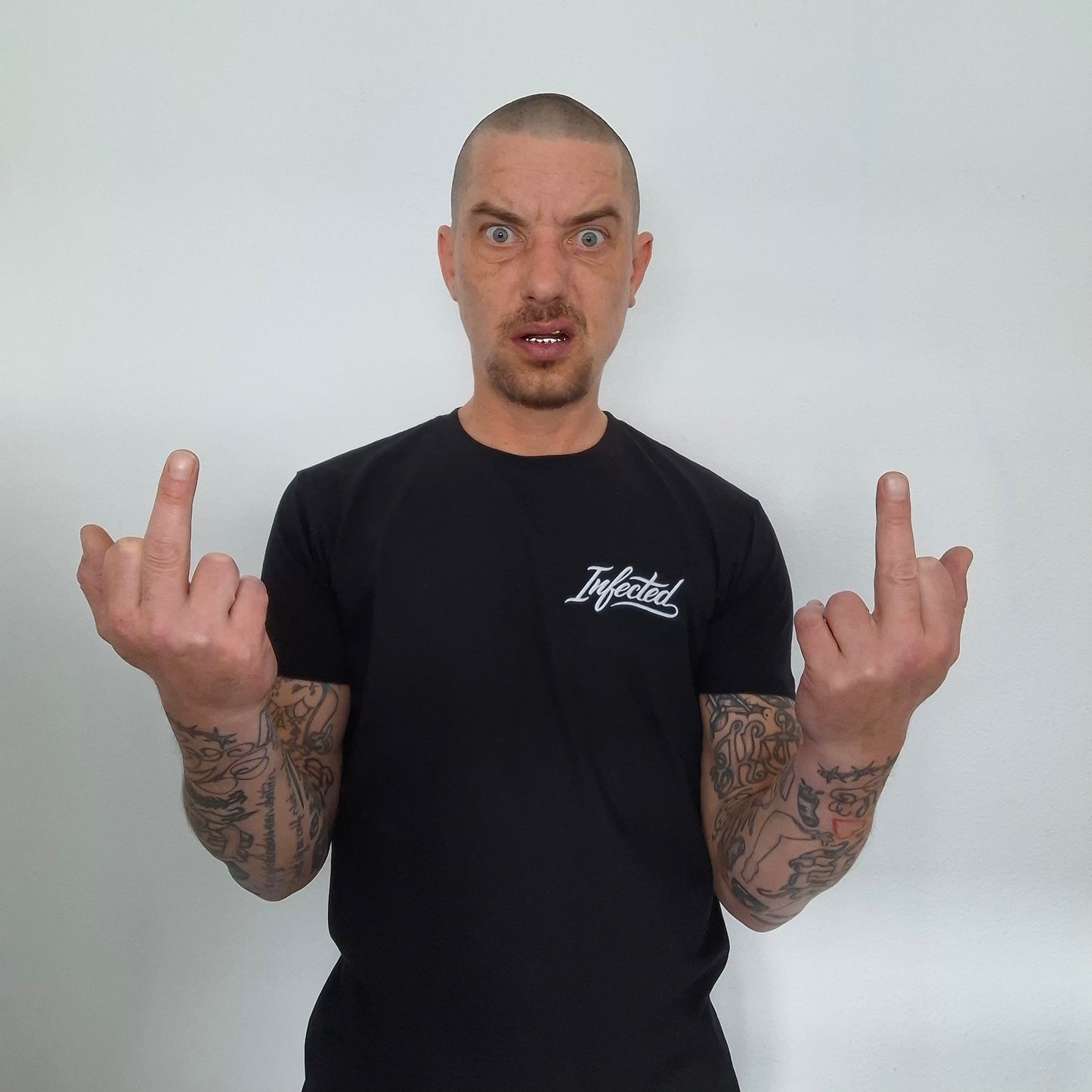 T-Shirt Infected Borduring Print Casual