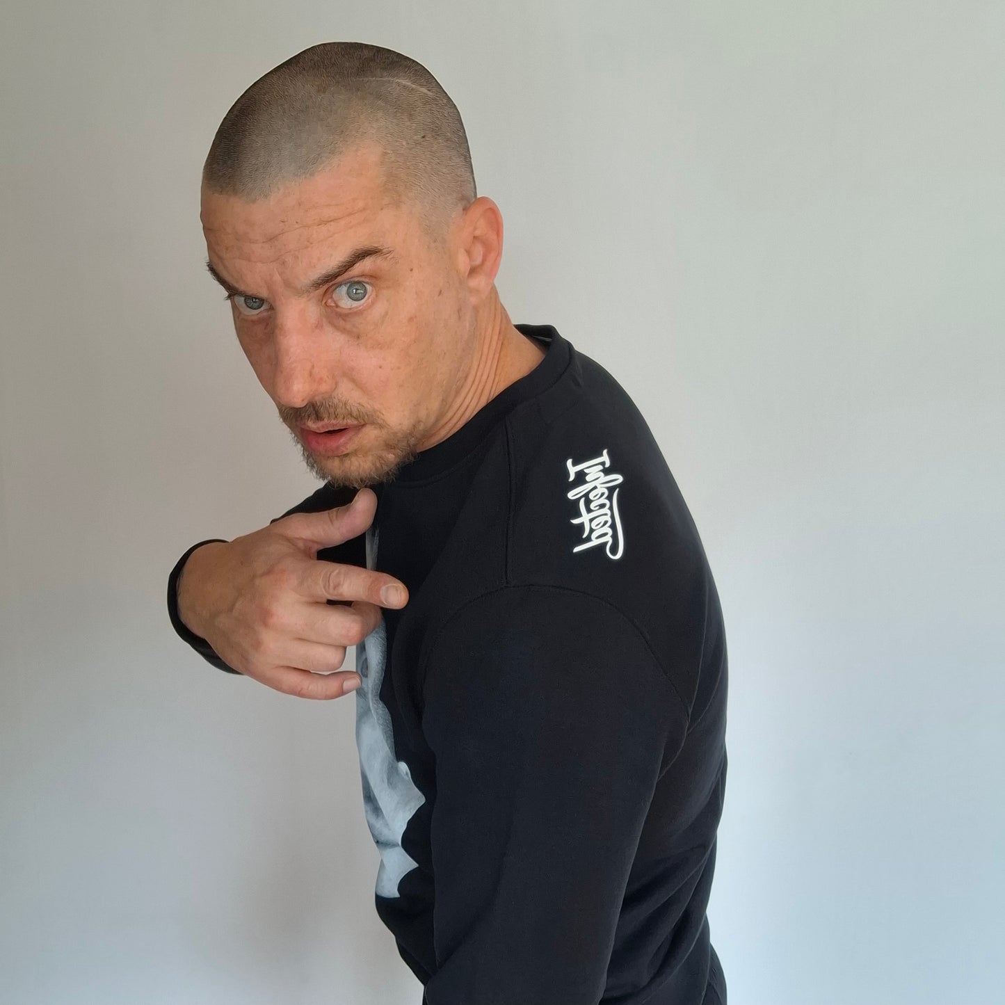 Crewneck Steen Kop Zwart