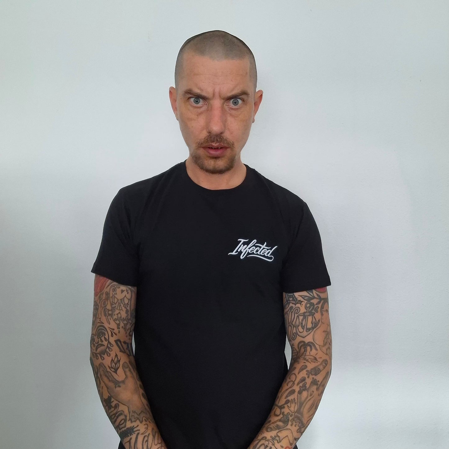 T-Shirt Infected Borduring Print Casual